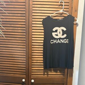 Gaze Black and White Label Top